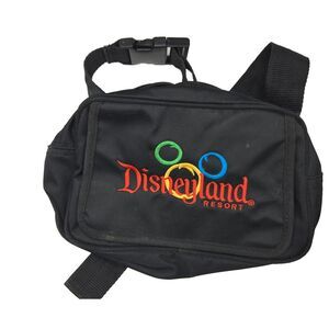 Vintage 90's Disneyland Resort Black‎ Fanny Waist Pack Embroidered Mickey Mouse